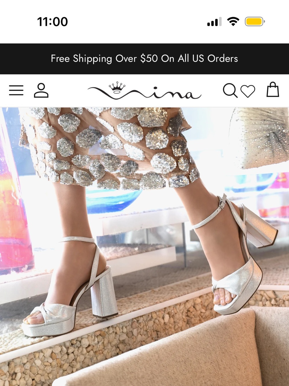 Nina Stacie Heels In True Silver View 2